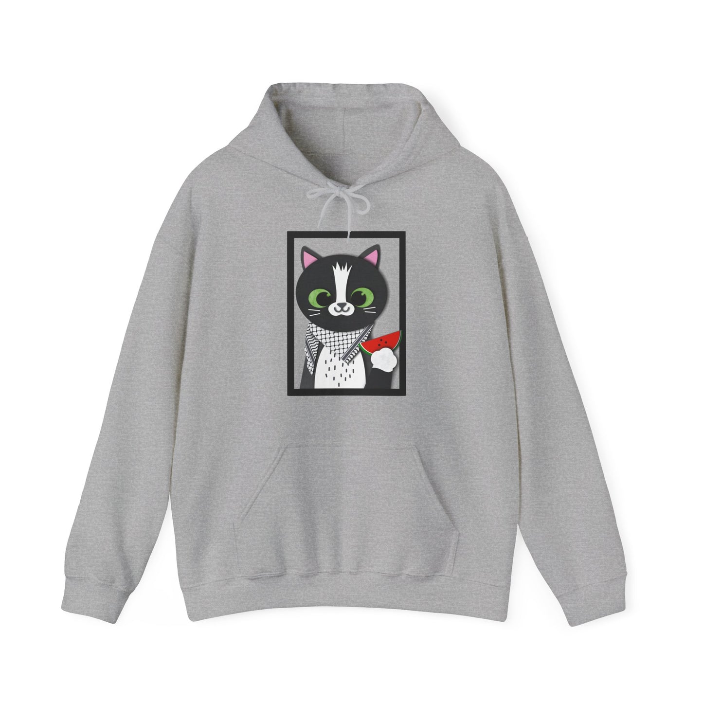 Watermelon Kat-ffiyeh, Unisex, Heavy Blend™ Hooded Sweatshirt, Adult