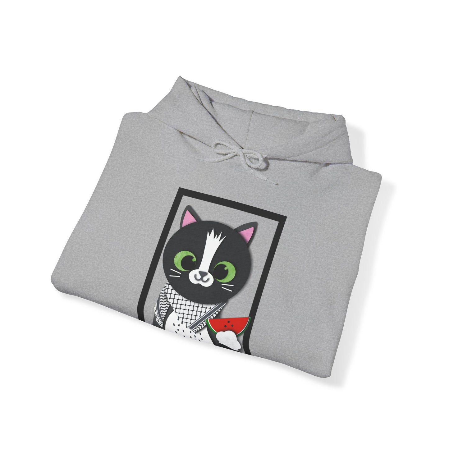 Watermelon Kat-ffiyeh, Unisex, Heavy Blend™ Hooded Sweatshirt, Adult