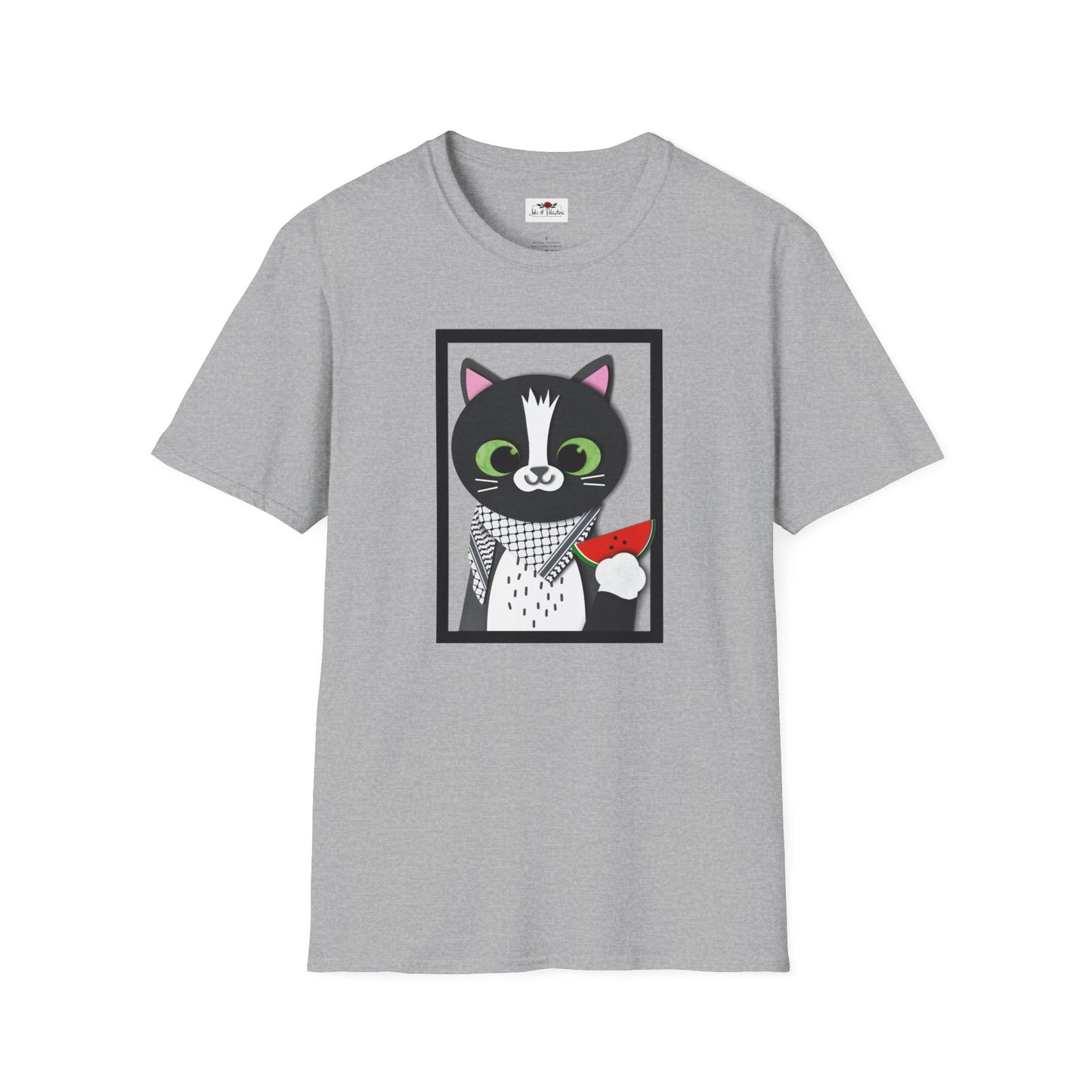 Watermelon Kat-ffiyeh, Unisex, Softstyle T-Shirt, Adult