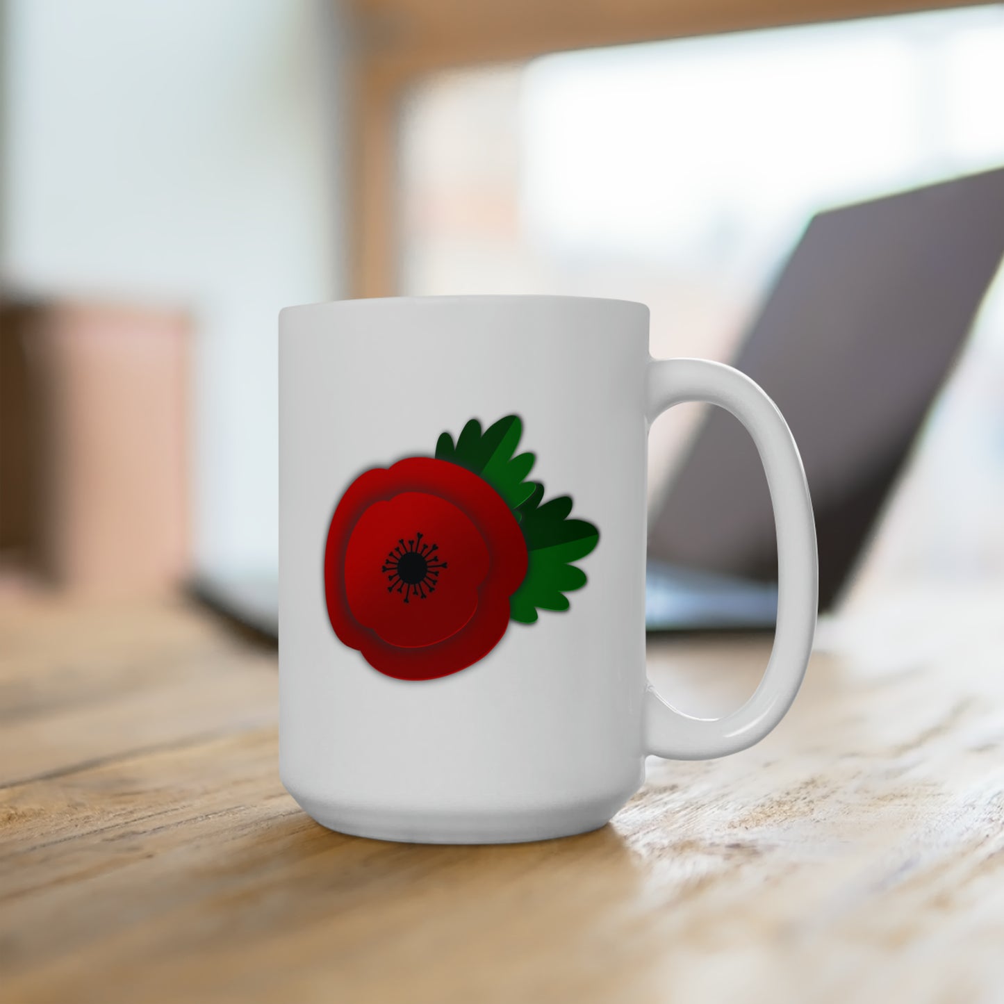 A Pretty Poppy, Ceramic Mug 15oz