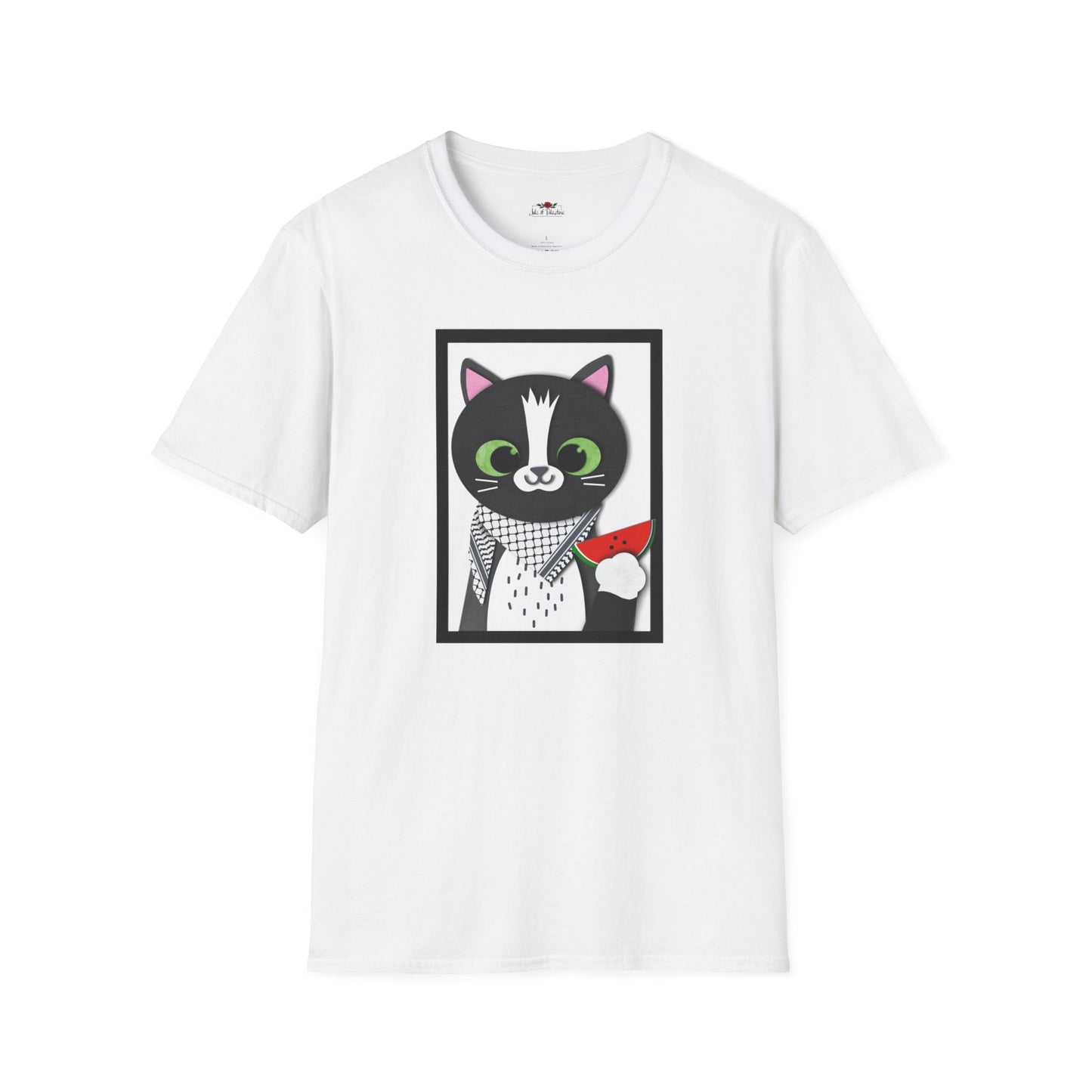 Watermelon Kat-ffiyeh, Unisex, Softstyle T-Shirt, Adult