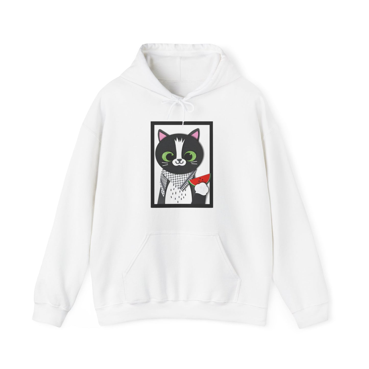 Watermelon Kat-ffiyeh, Unisex, Heavy Blend™ Hooded Sweatshirt, Adult